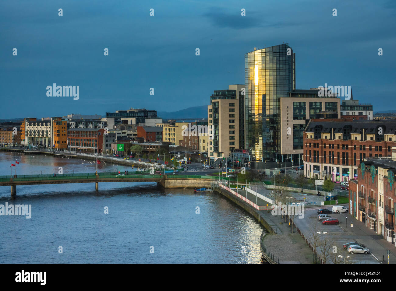 Limerick, Ireland April 2017 View of the bridges over river Shannon