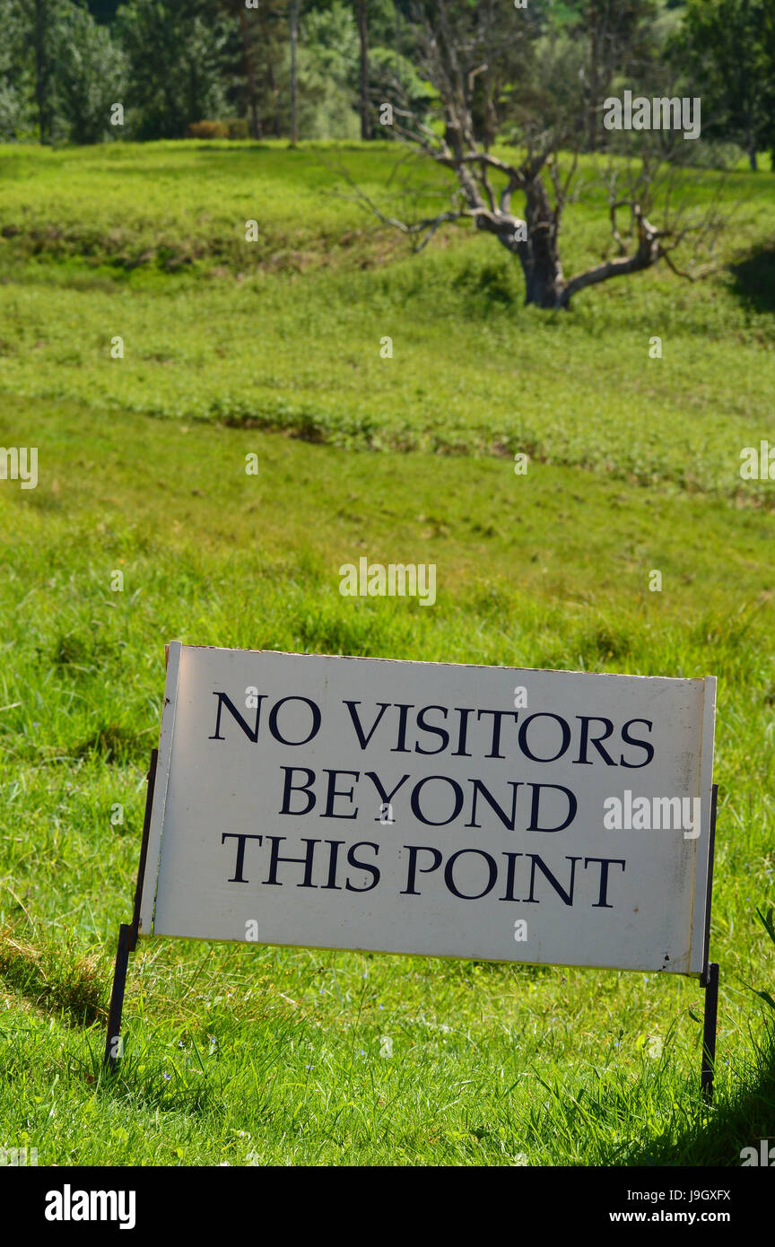 No visitors beyond this point sign. Stock Photo