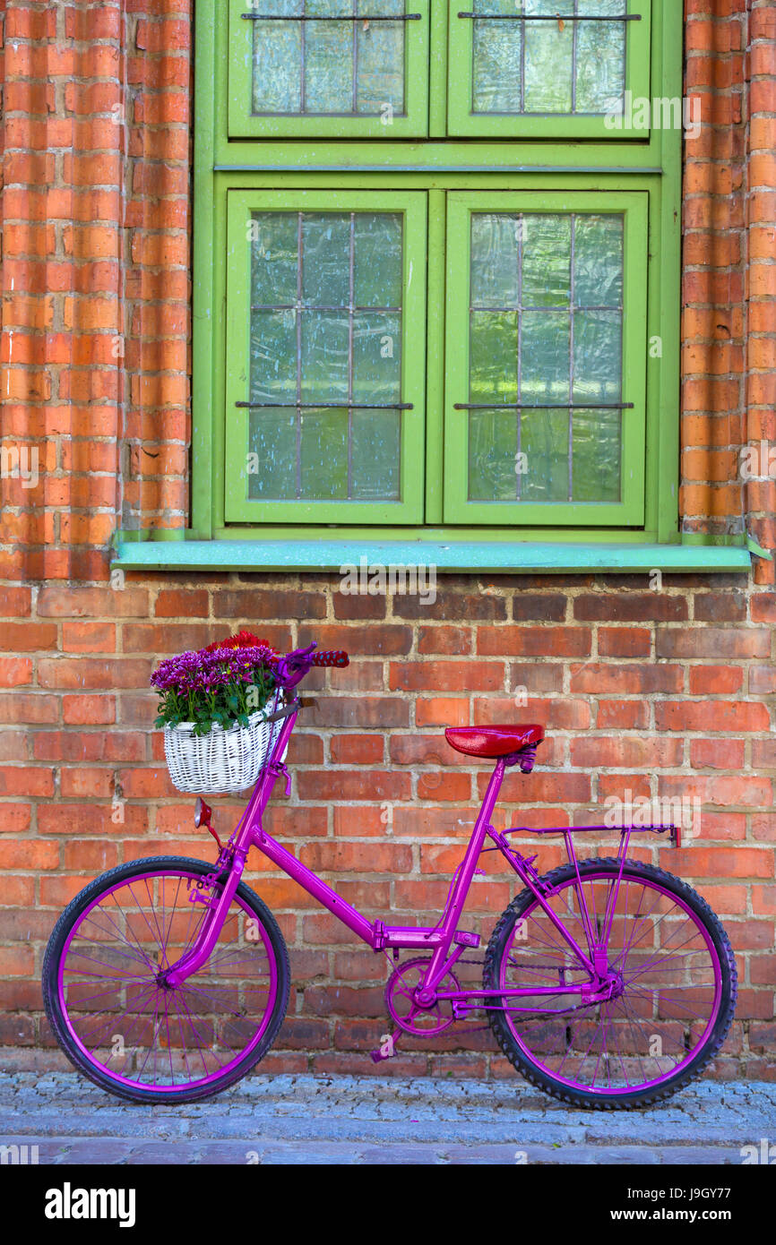 green and pink bike