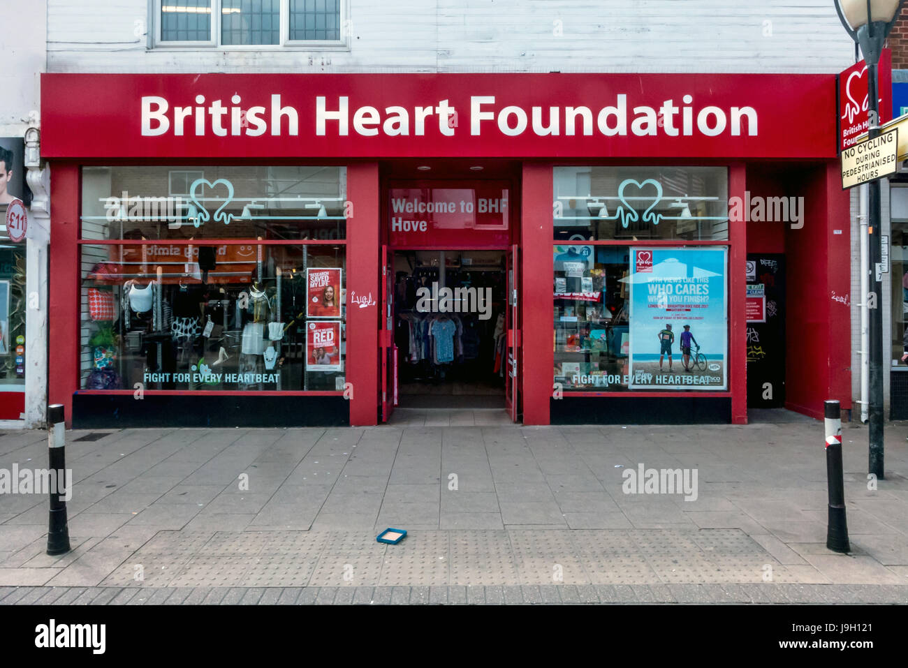 Charity shops in Hove's Street Stock Photo Alamy