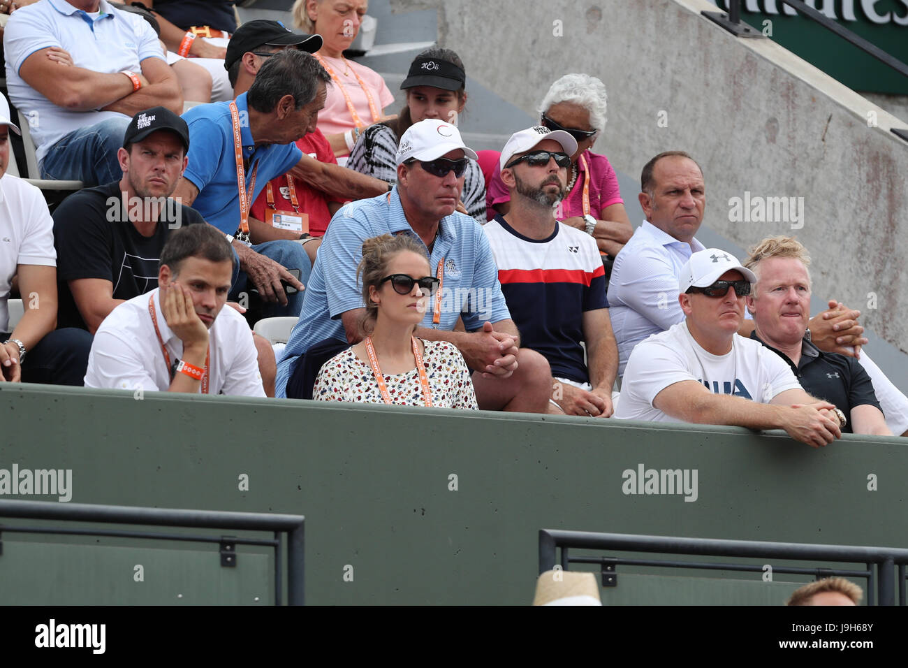 Paris, France. 1st Jun, 2017. Coach Ivan Lendl and wife Kim Sears are