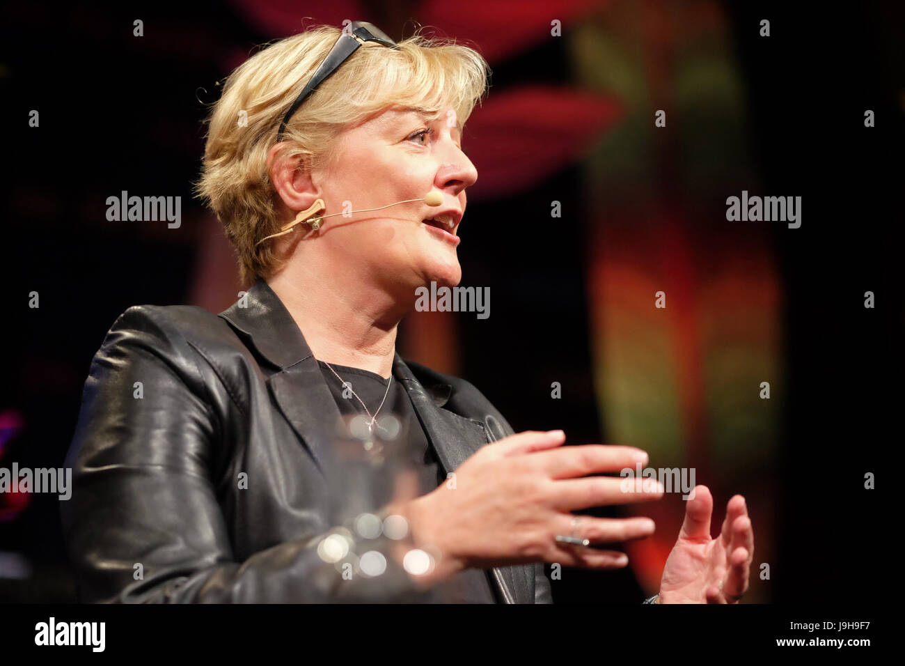 Hay Festival 2017 - Hay on Wye, Wales, UK - Friday 2nd June 2017 - Retail entrepreneur Jo Malone on stage at the Hay Festival talking about her career - the Hay Festival celebrates its 30th anniversary in 2017 - the literary festival runs until Sunday June 4th. Credit: Steven May/Alamy Live News Stock Photo