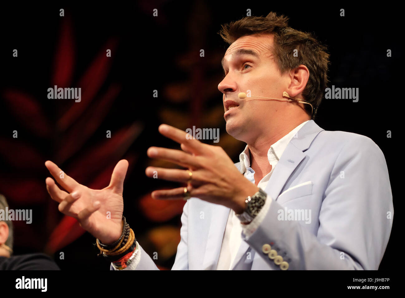 Hay Festival 2017 - Hay on Wye, Wales, UK - Friday 2nd June 2017 - Peter Frankopan historian and author on stage at the Hay Festival - Frankopan is Director of the Centre for Byzantine Research at Oxford University - the Hay Festival celebrates its 30th anniversary in 2017 - the literary festival runs until Sunday June 4th.  Steven May / Alamy Live News Stock Photo