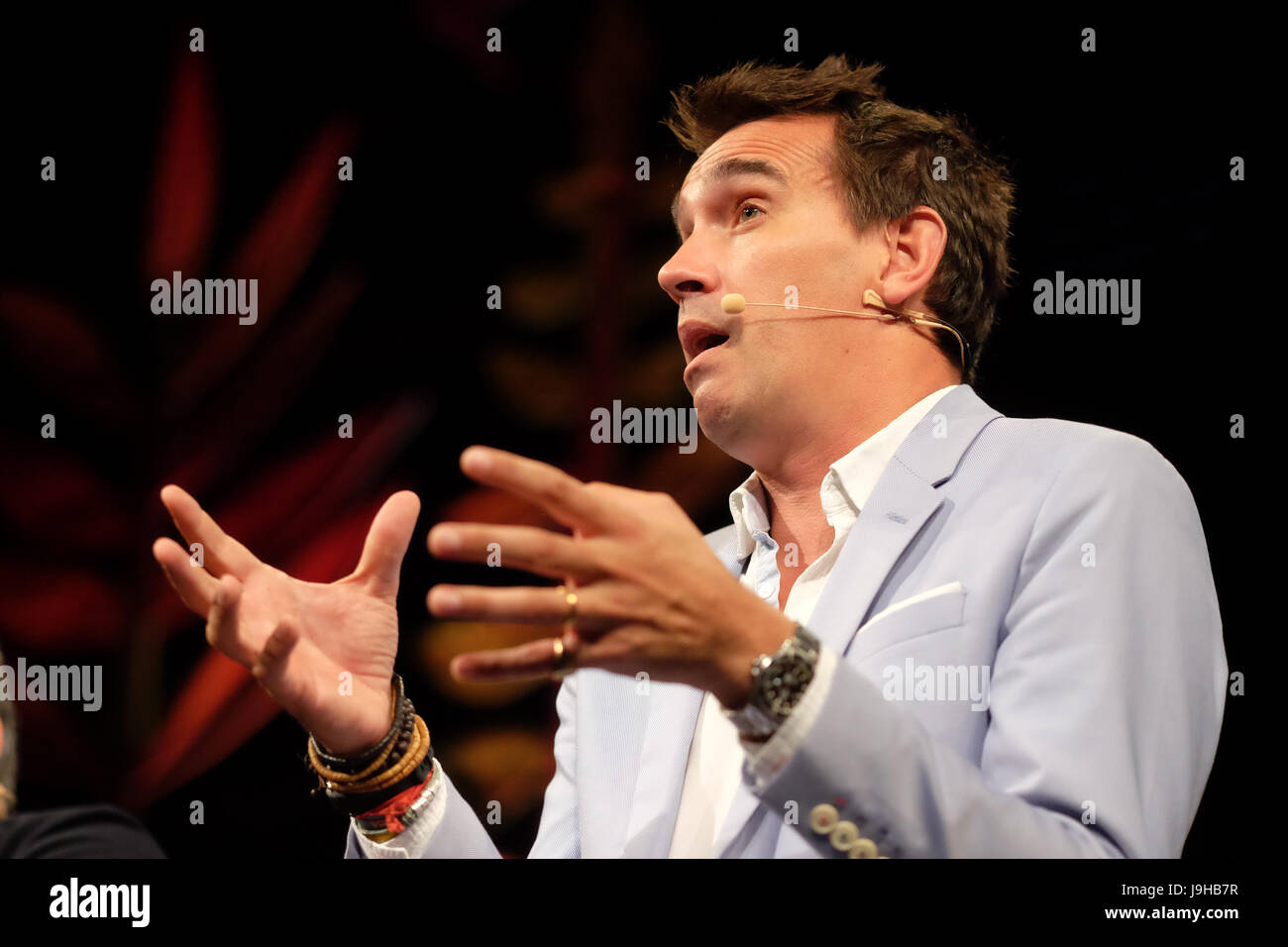 Hay Festival 2017 - Hay on Wye, Wales, UK - Friday 2nd June 2017 - Peter Frankopan historian and author on stage at the Hay Festival - Frankopan is Director of the Centre for Byzantine Research at Oxford University - the Hay Festival celebrates its 30th anniversary in 2017 - the literary festival runs until Sunday June 4th.  Steven May / Alamy Live News Stock Photo