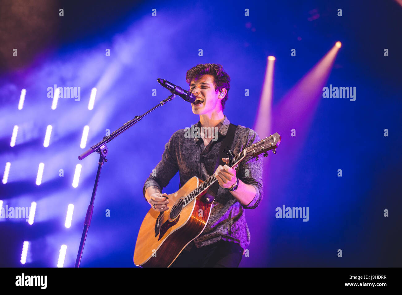 London, UK. 2nd June, 2017. Canadian singer and songwriter, Shawn Mendes, performs at the London