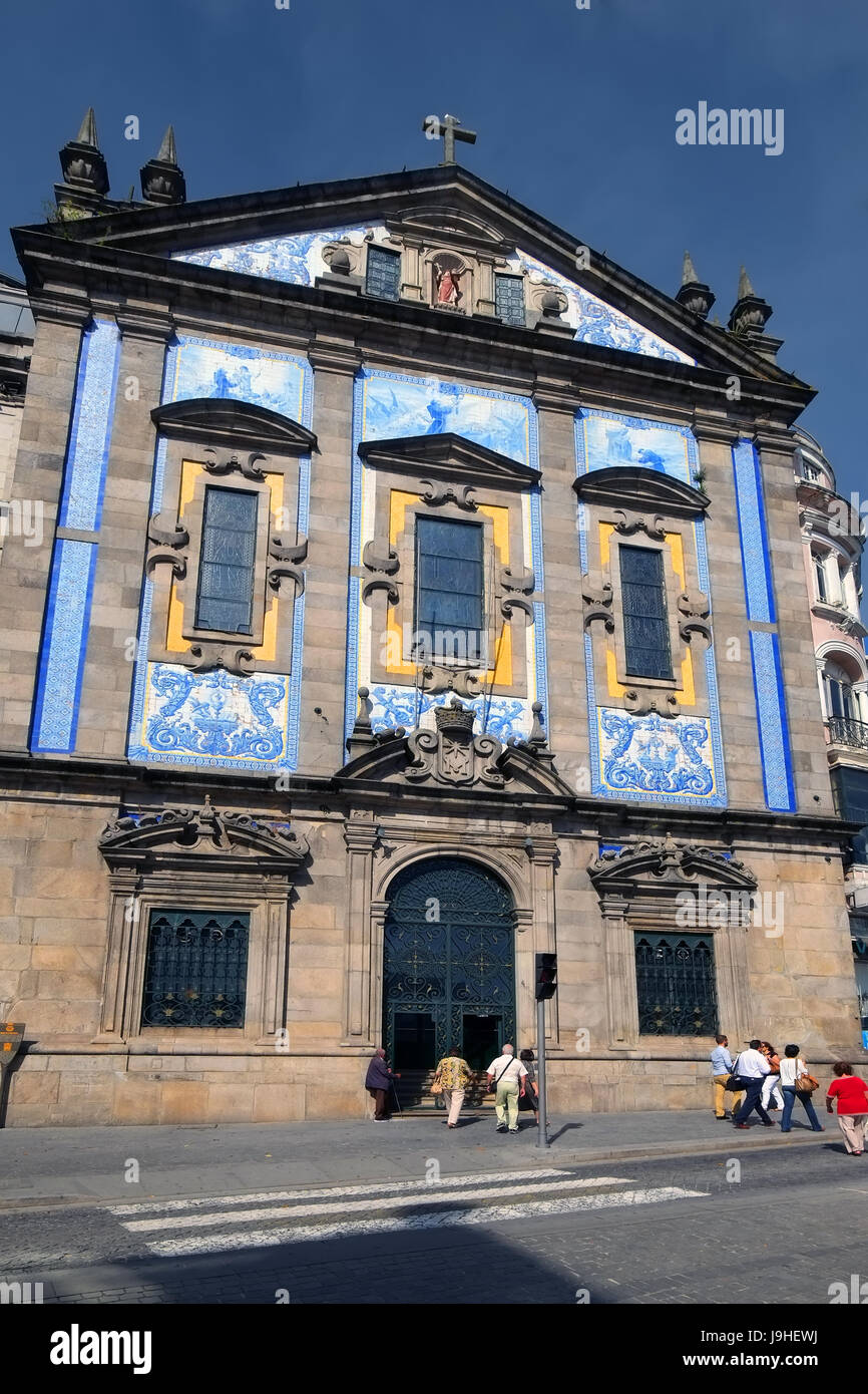 Congregados Church Porto Portugal Blue Tile Stock Photo