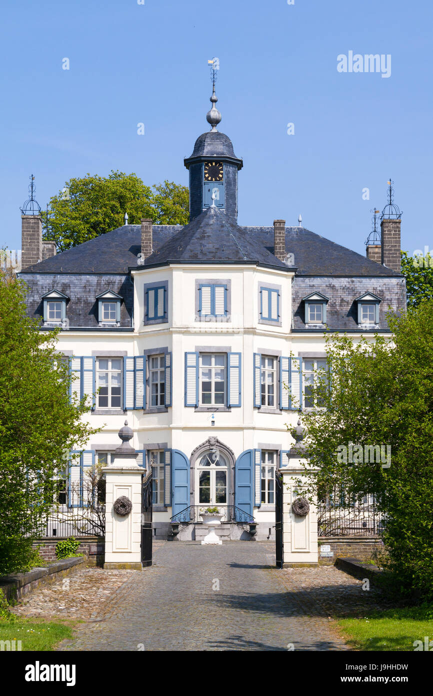 Front facade of Obbicht Castle in Sittard-Geleen, Limburg, Netherlands Stock Photo