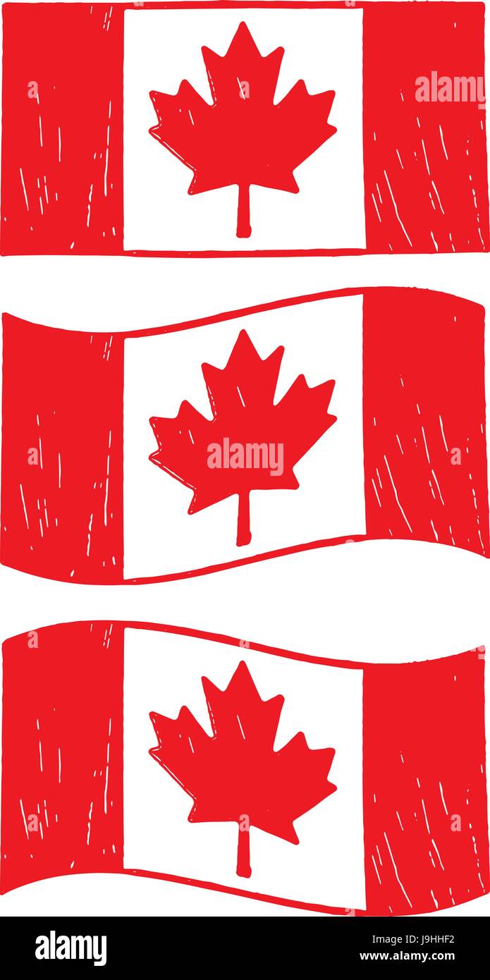 Canadian flag illustrations Stock Vector