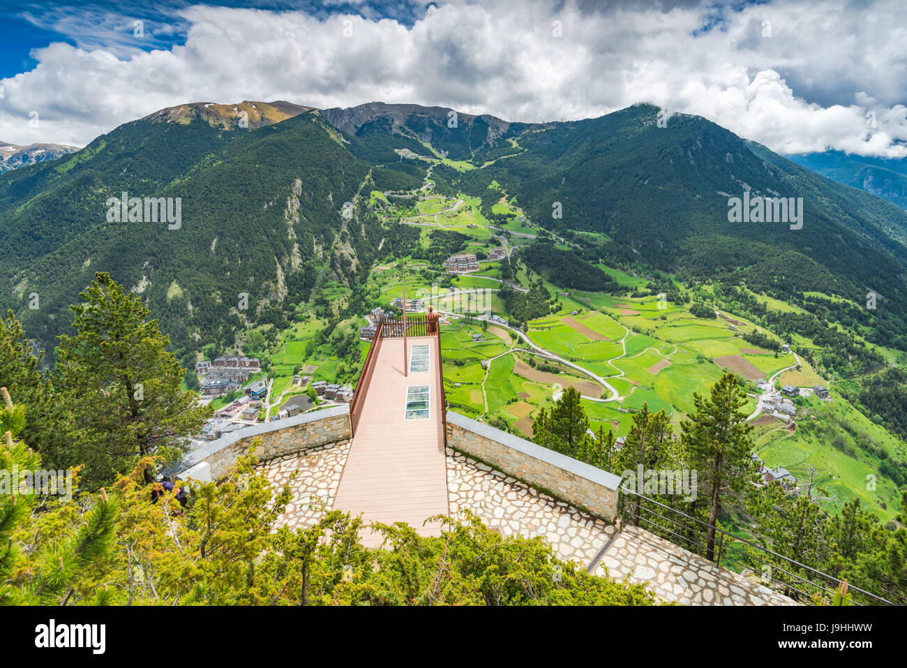 Observation deck in Andorra - Roc Del Quer. Stock Photo