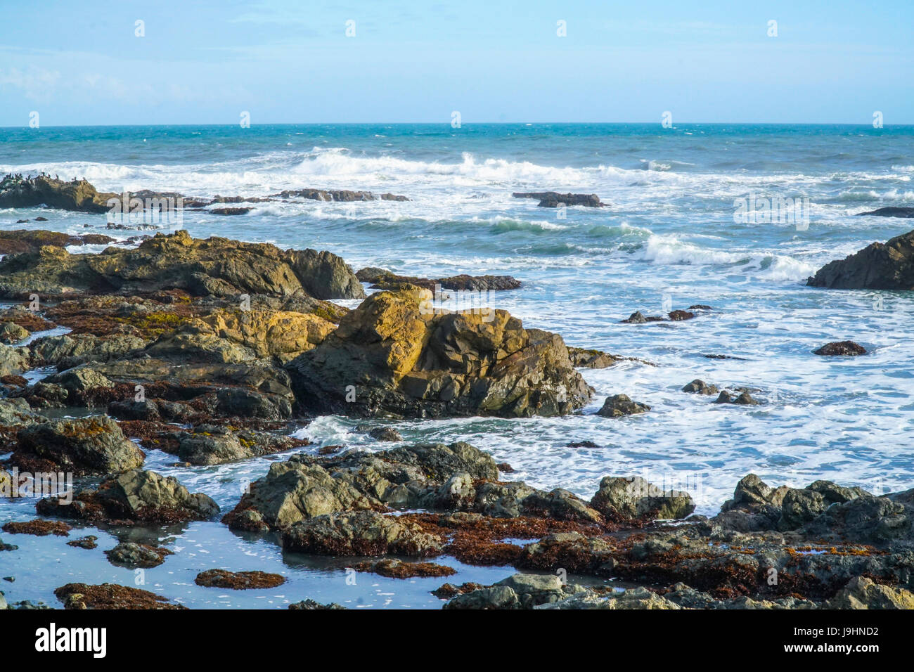 The wild and rocky coast of Shelter Cove - SHELTER COVE - CALIFORNIA - APRIL 17, 2017 Stock Photo