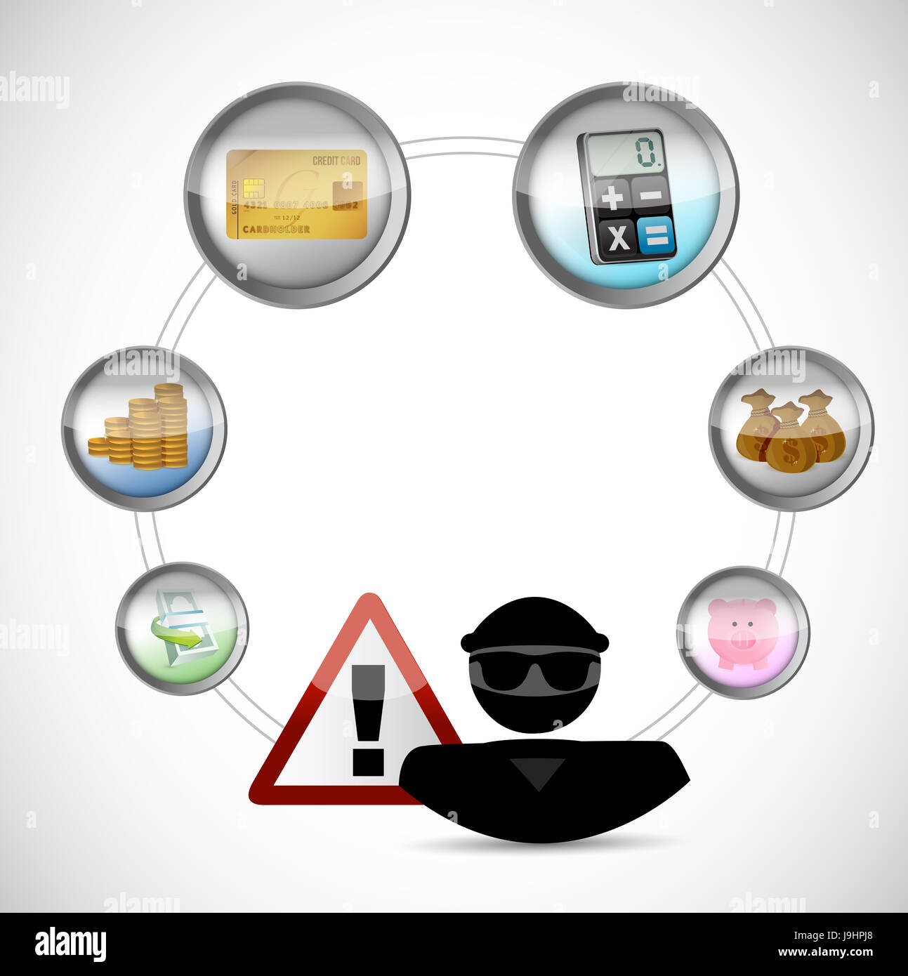 Hacker Accounting hacker financial warning concept illustration design isolated over ...