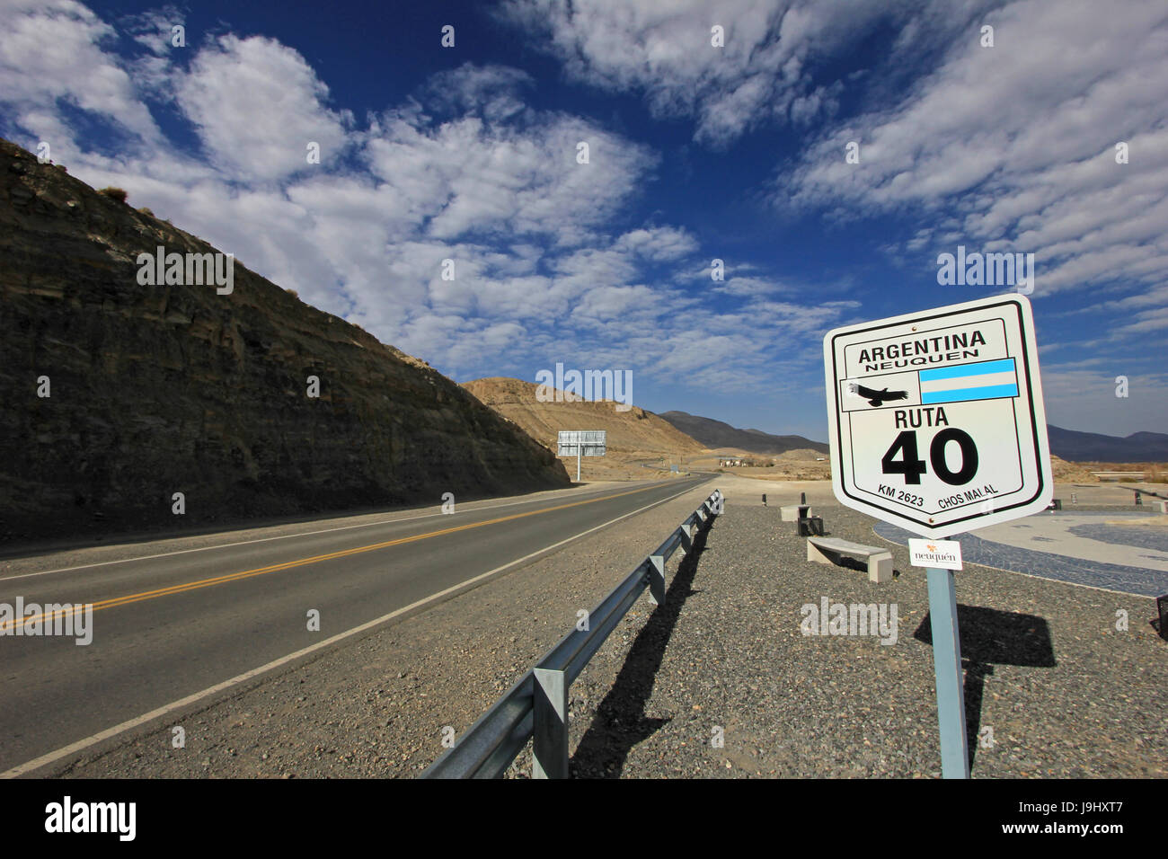 Road sign in the middle of ruta route 40, Patagonia, Argentina Stock Photo  - Alamy