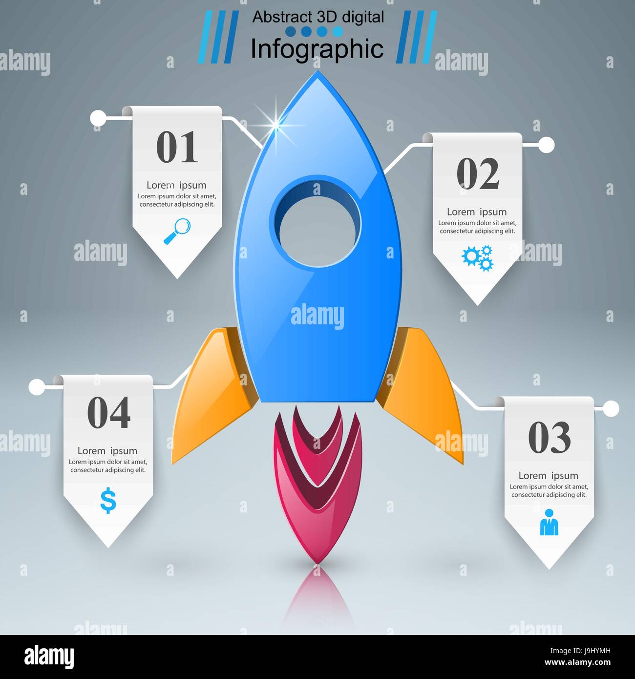 Rocket icon. Abstract illustration Infographic Stock Vector Image & Art ...
