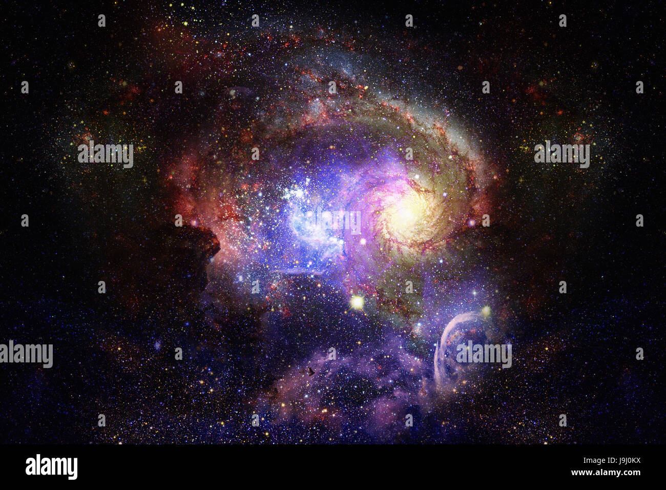 Starry deep outer space - nebula and galaxy Stock Photo - Alamy