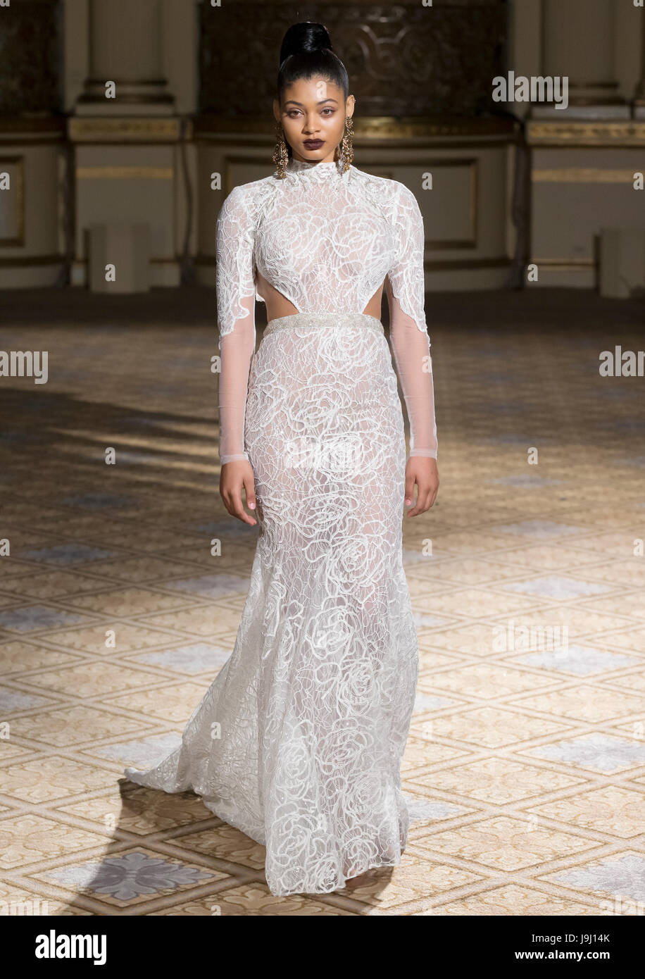 celestial evening dress Blush Pink Ball Gown V-Neck Prom Dresses With Gold Stars main image 0