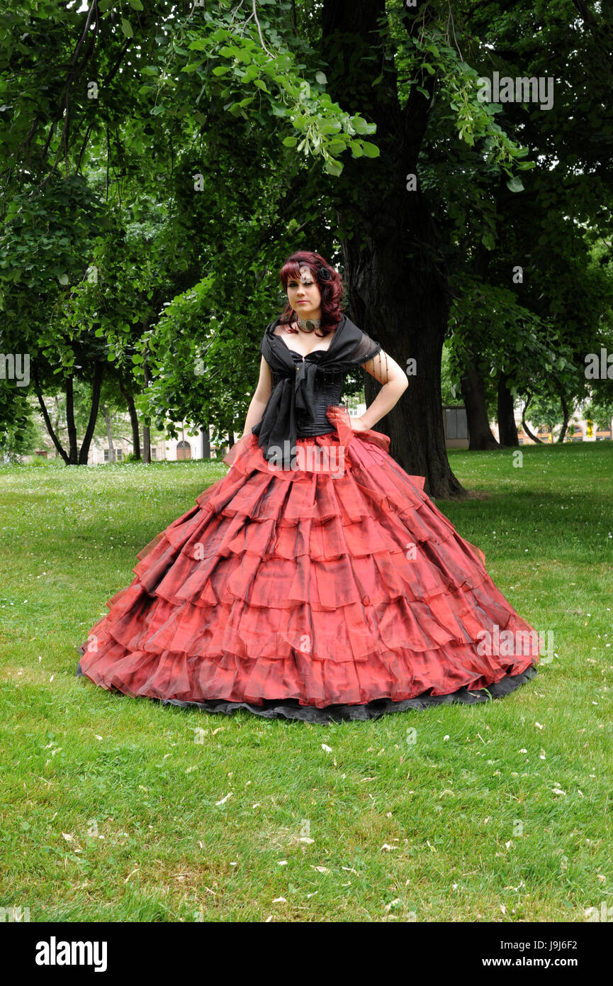 woman in red dress Stock Photo Alamy
