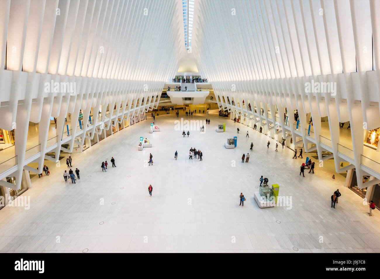 World Trade Center Transportation Hub by Santiago Calatrava interior, New York City Stock Photo