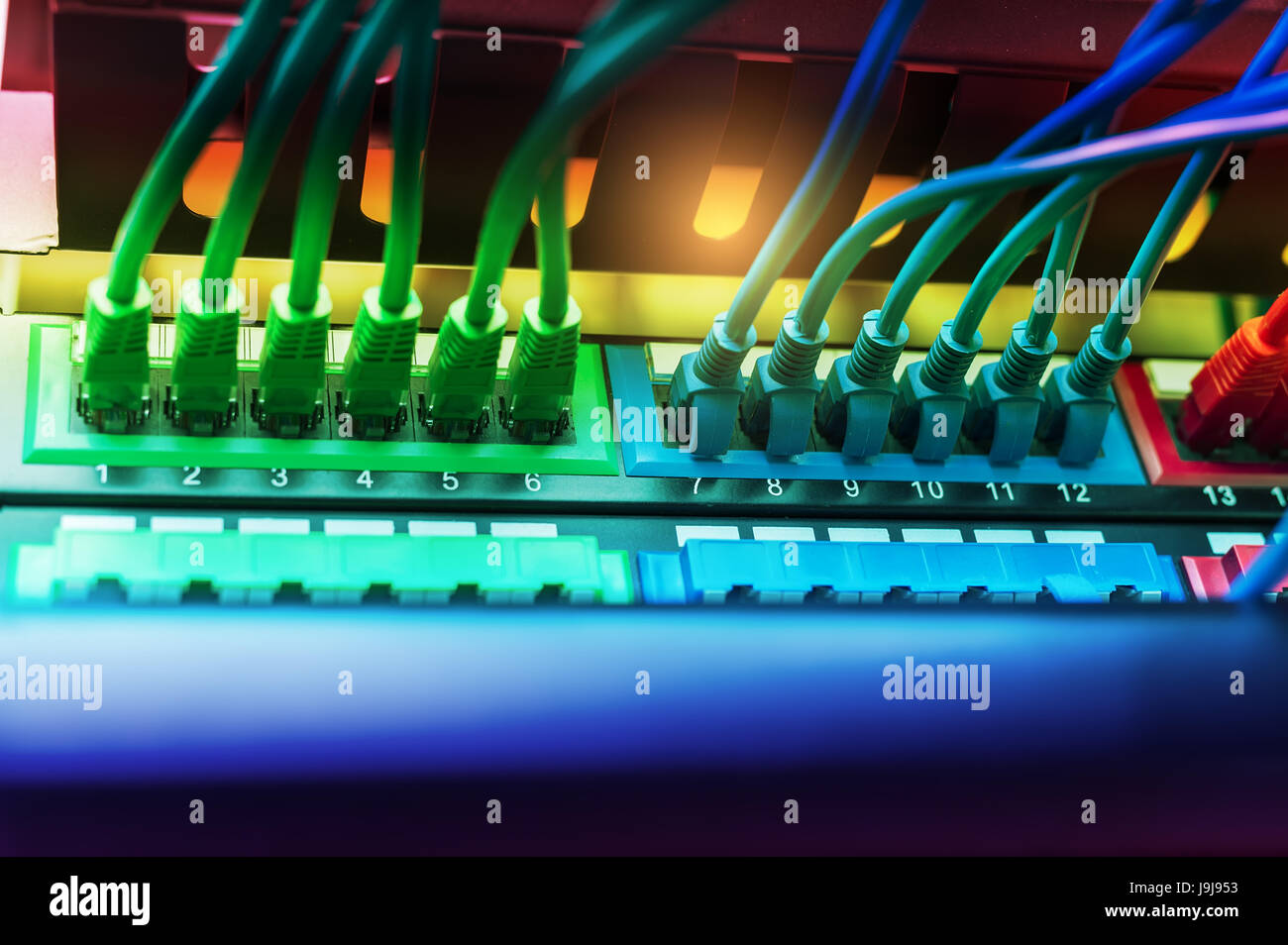 network cables connected to a switch Stock Photo - Alamy