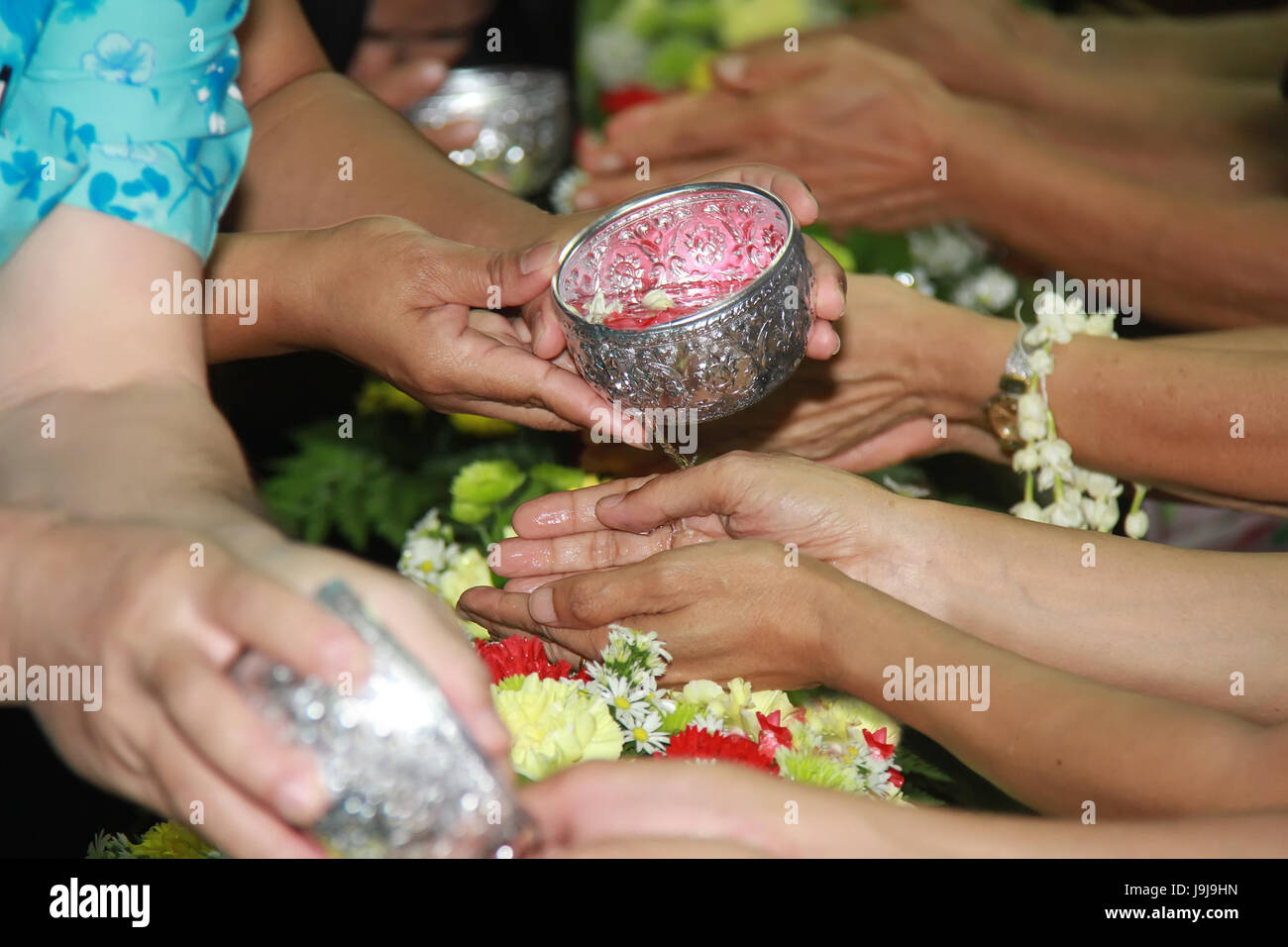 songkran festival is new year in Thailand, water blessing ceremony of adults Stock Photo Alamy