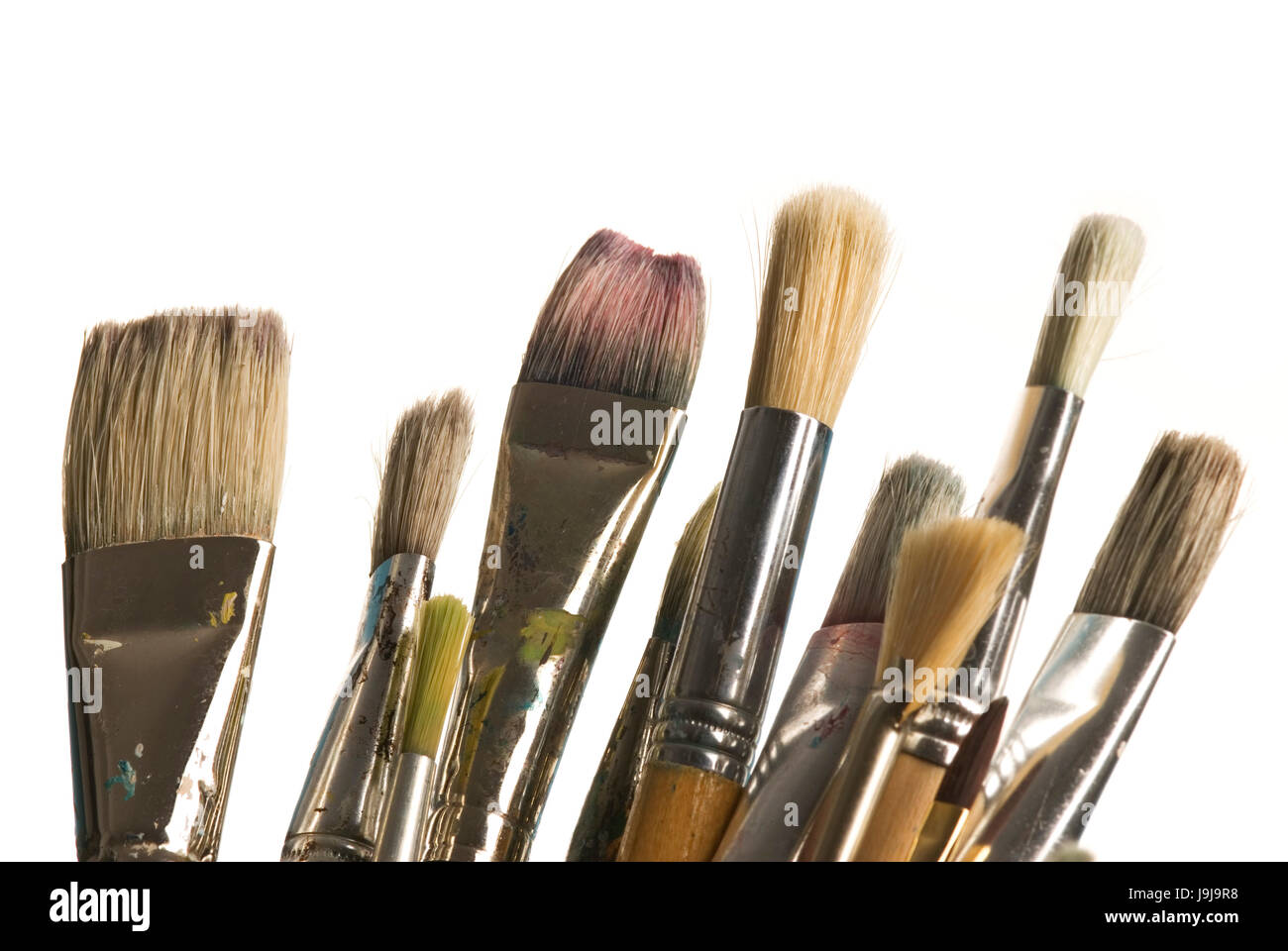 tool, art, isolated, colour, wood, brush, paint, used, canvas, artist