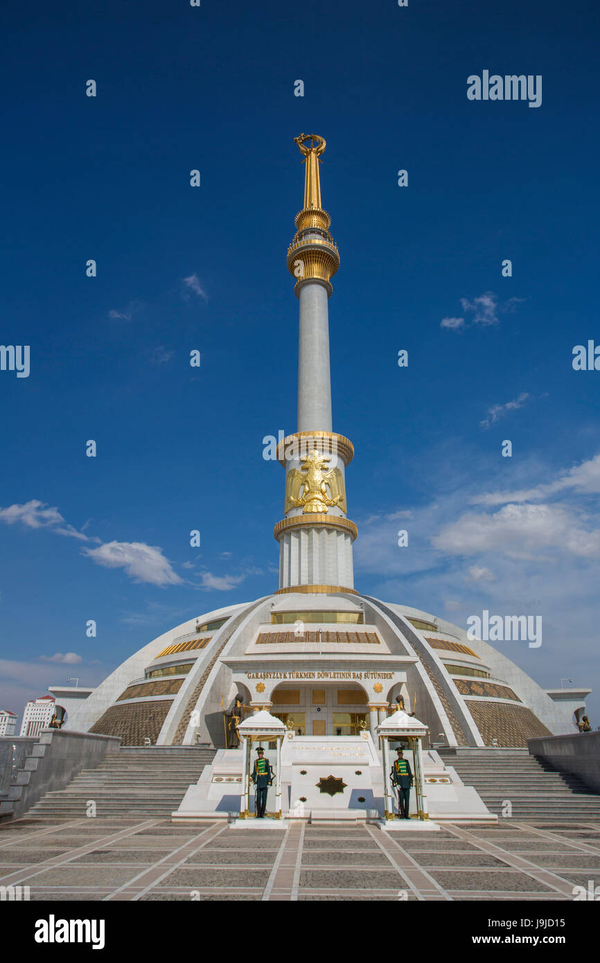 Turkmenistan, Ashgabat City, Independence Park, Independence Monument Stock Photo