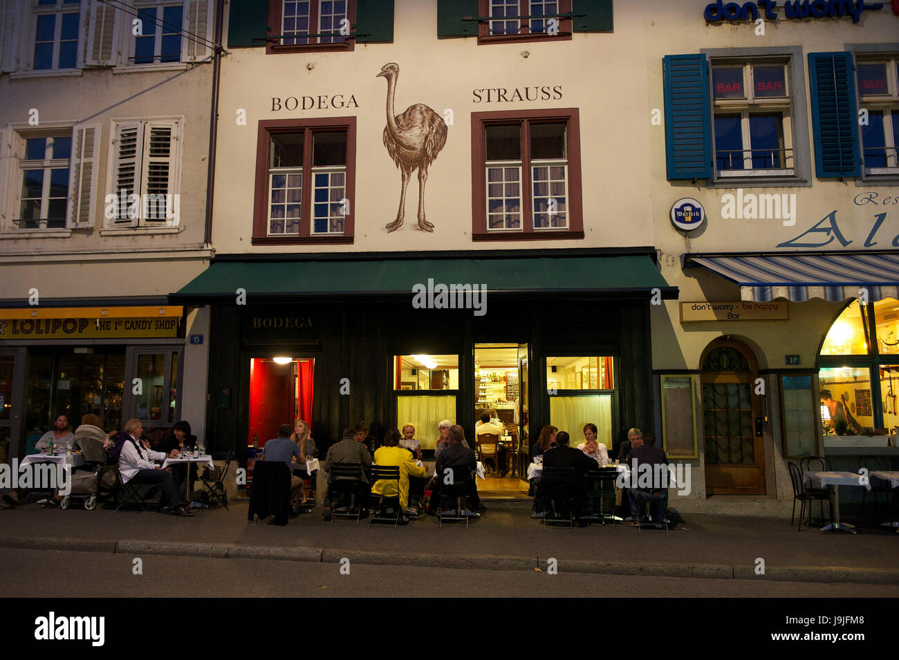 Switzerland, Basel, Barfüsserplatz (Barefoot square) in the evening Stock  Photo - Alamy