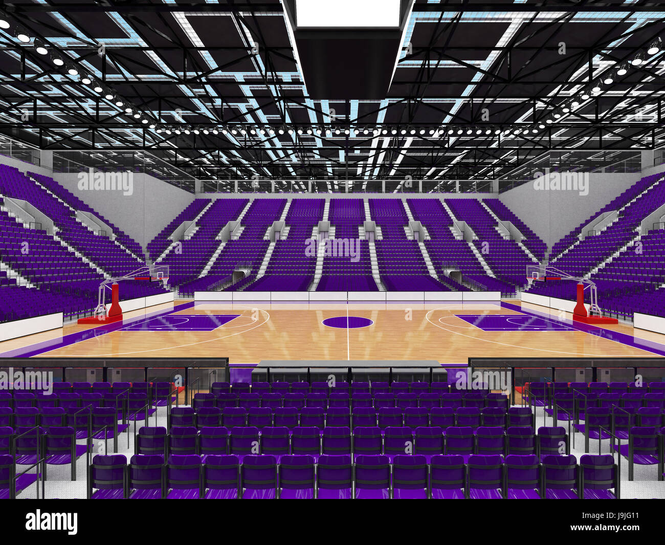 Vip Box Sports Arena Beautiful sports arena for basketball with purple seats and VIP boxes ...