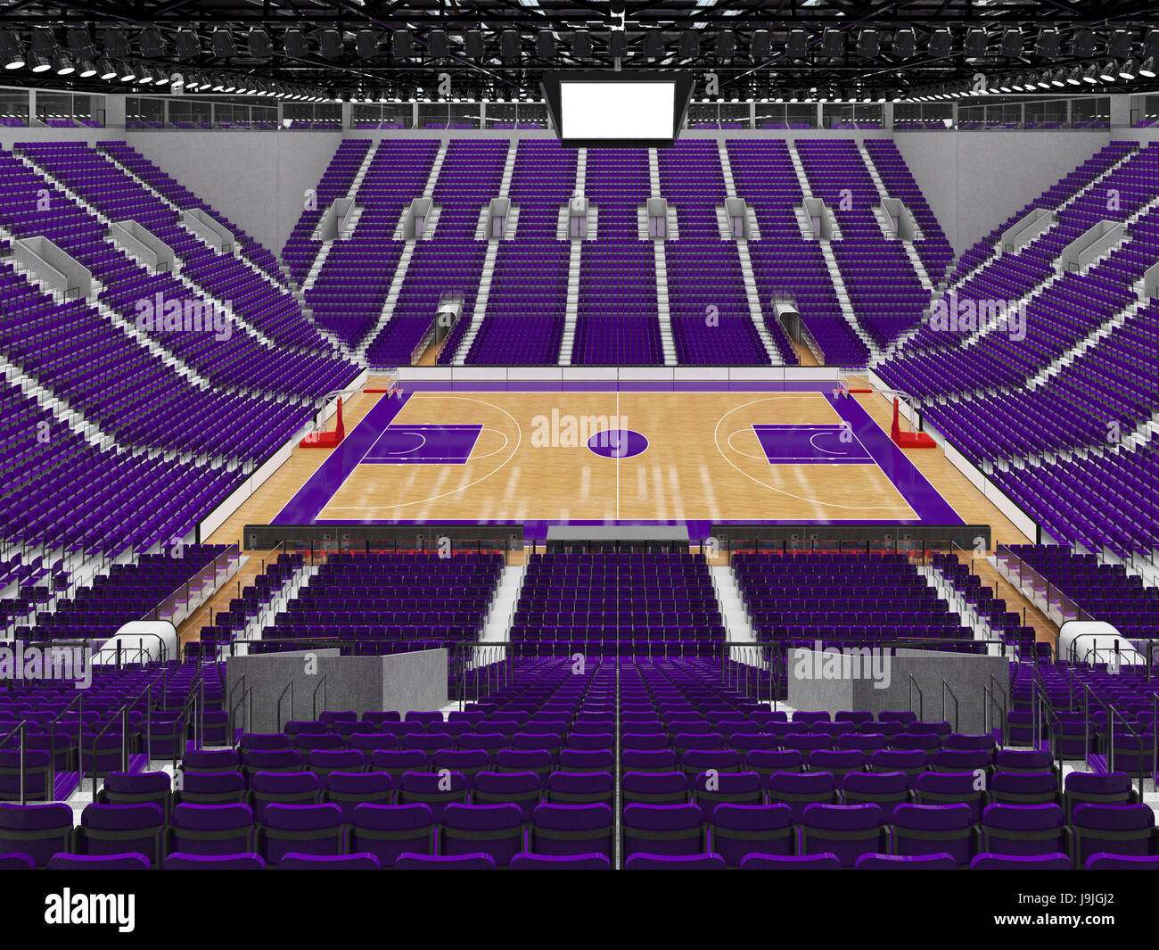 Vip Box Sports Arena Beautiful sports arena for basketball with purple seats and VIP boxes ...