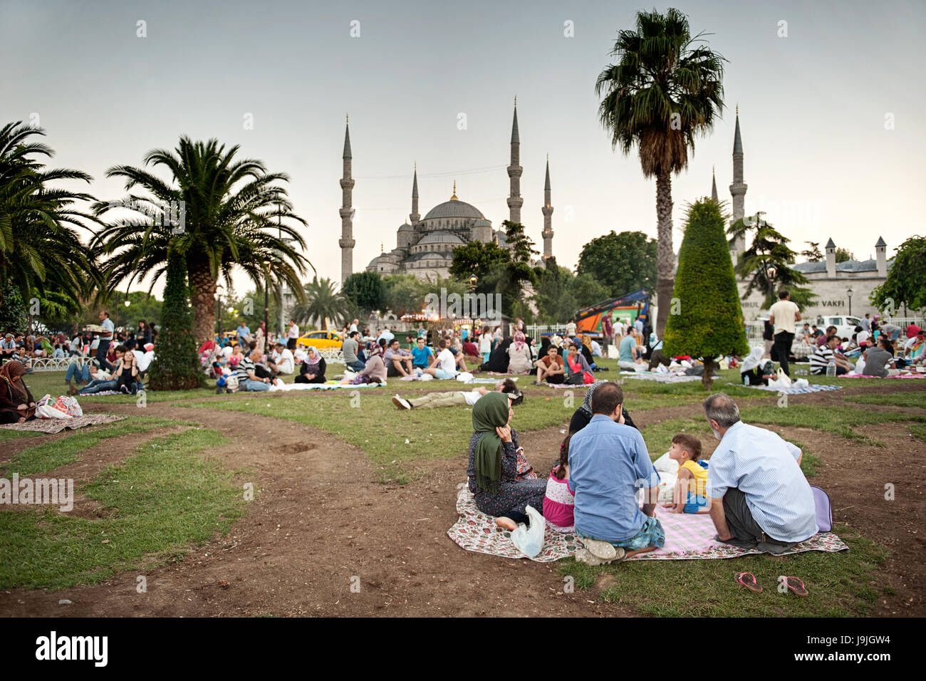 Fast breaking picnic during Ramadan Stock Photo