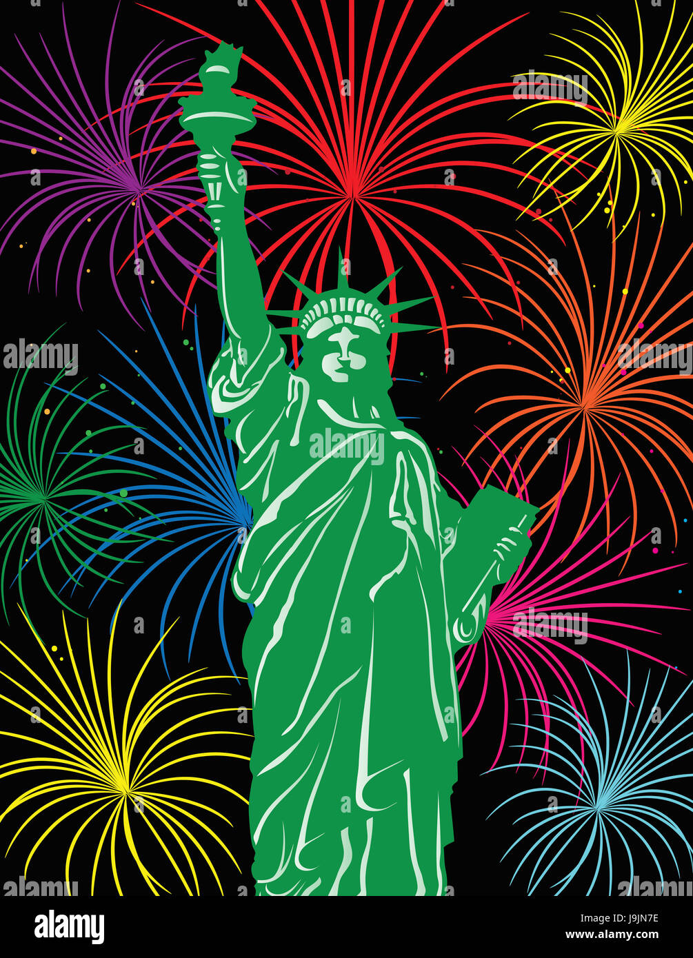 statue, freedom, liberty, july, fourth, of, from, firework, fireworks, travel Stock Photo Alamy
