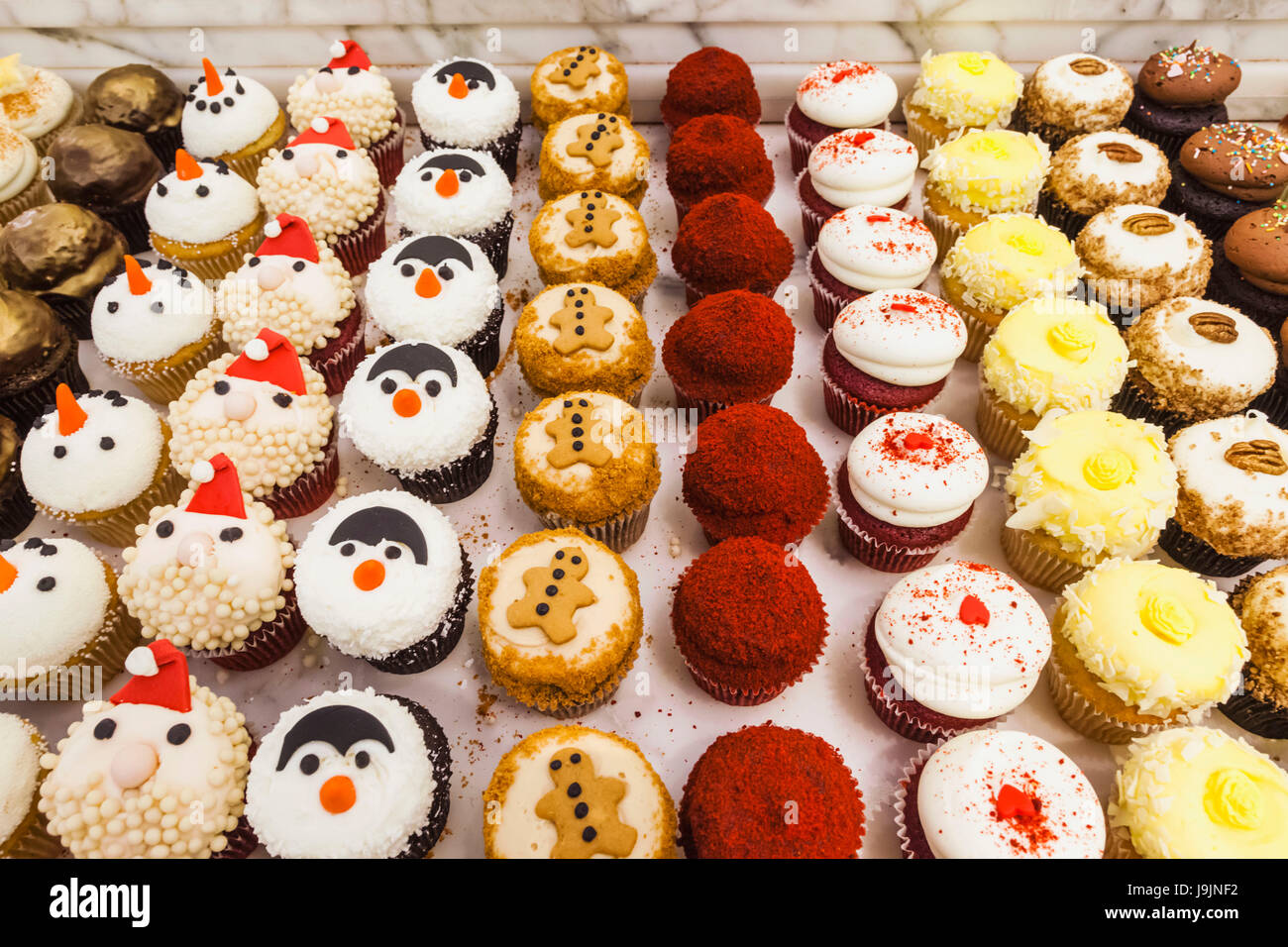 England, London, Knightsbridge, Harrods, Foodhall, Cupcake Display