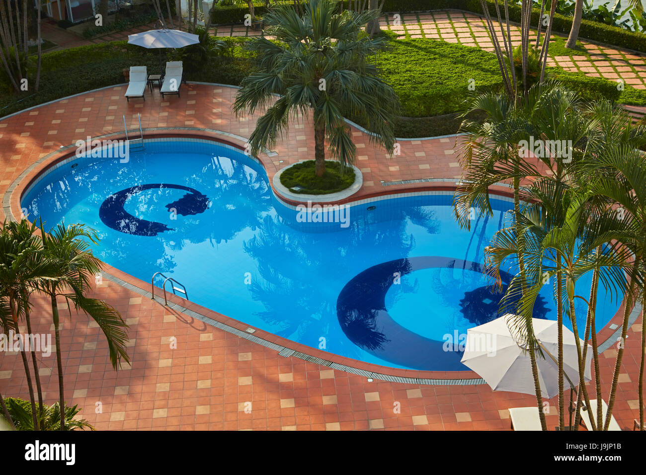 Swimming Pool, Century Riverside Hotel, Hue, Thua Thien-Hue Province, North Central Coast, Vietnam Stock Photo