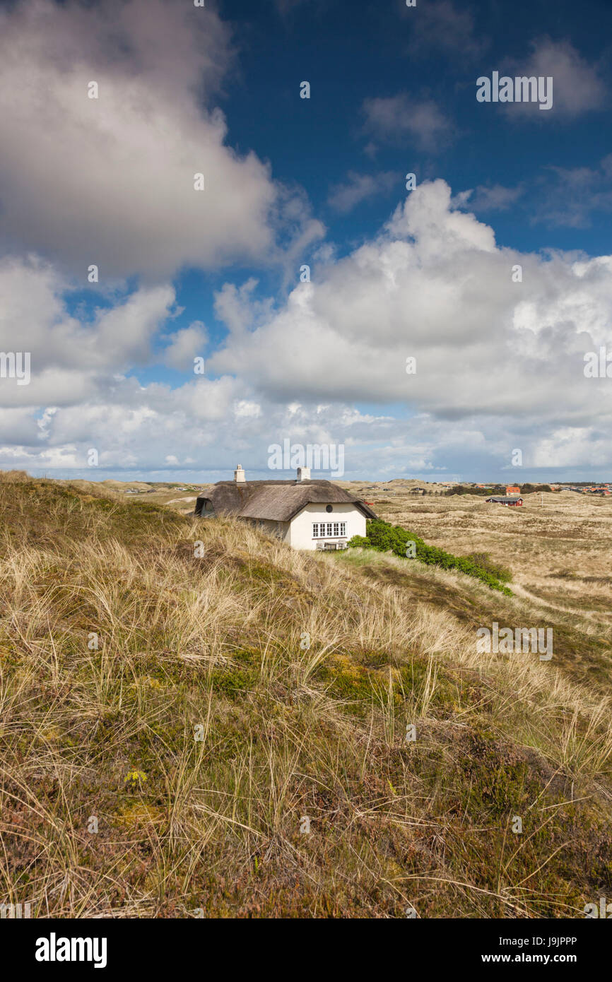 Denmark, Jutland, Danish Riviera, Hvide Sande, houses in the dunes