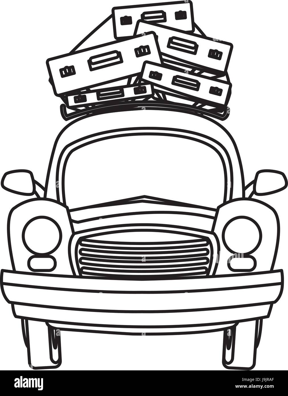car tourism travel luggage retro Stock Vector Image & Art - Alamy