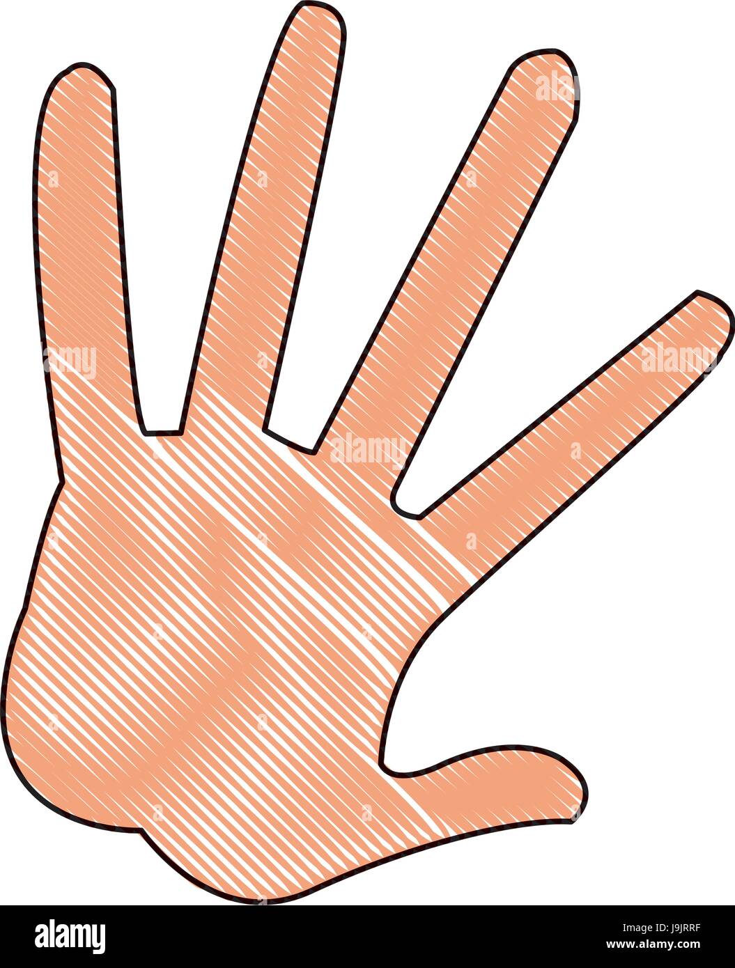 cartoon hand showing the five fingers vector illustration Stock Vector