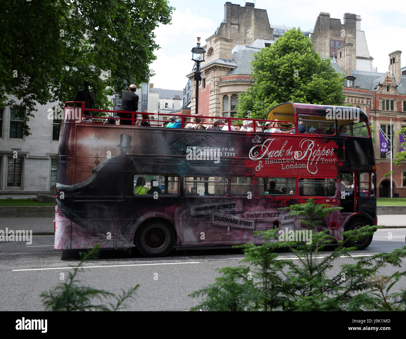 Jack The Ripper London tour Bus in London Stock Photo