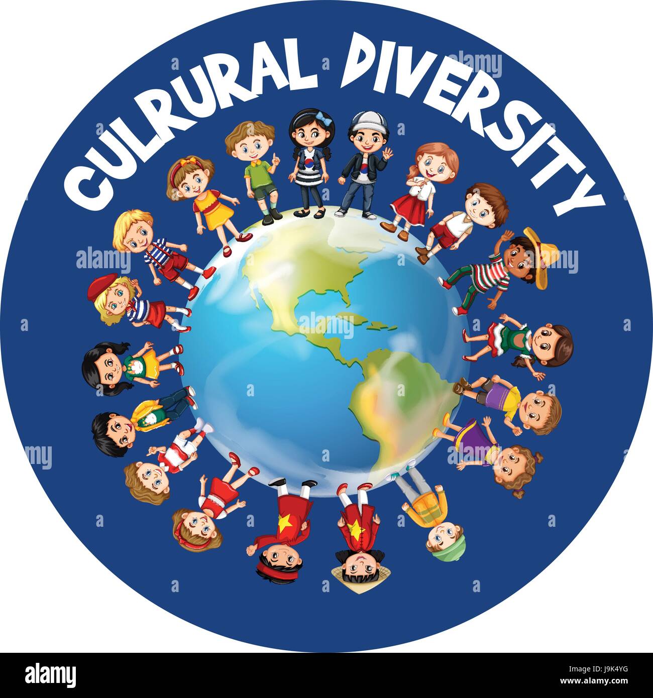 Cultural diversity around the world illustration Stock Vector Image