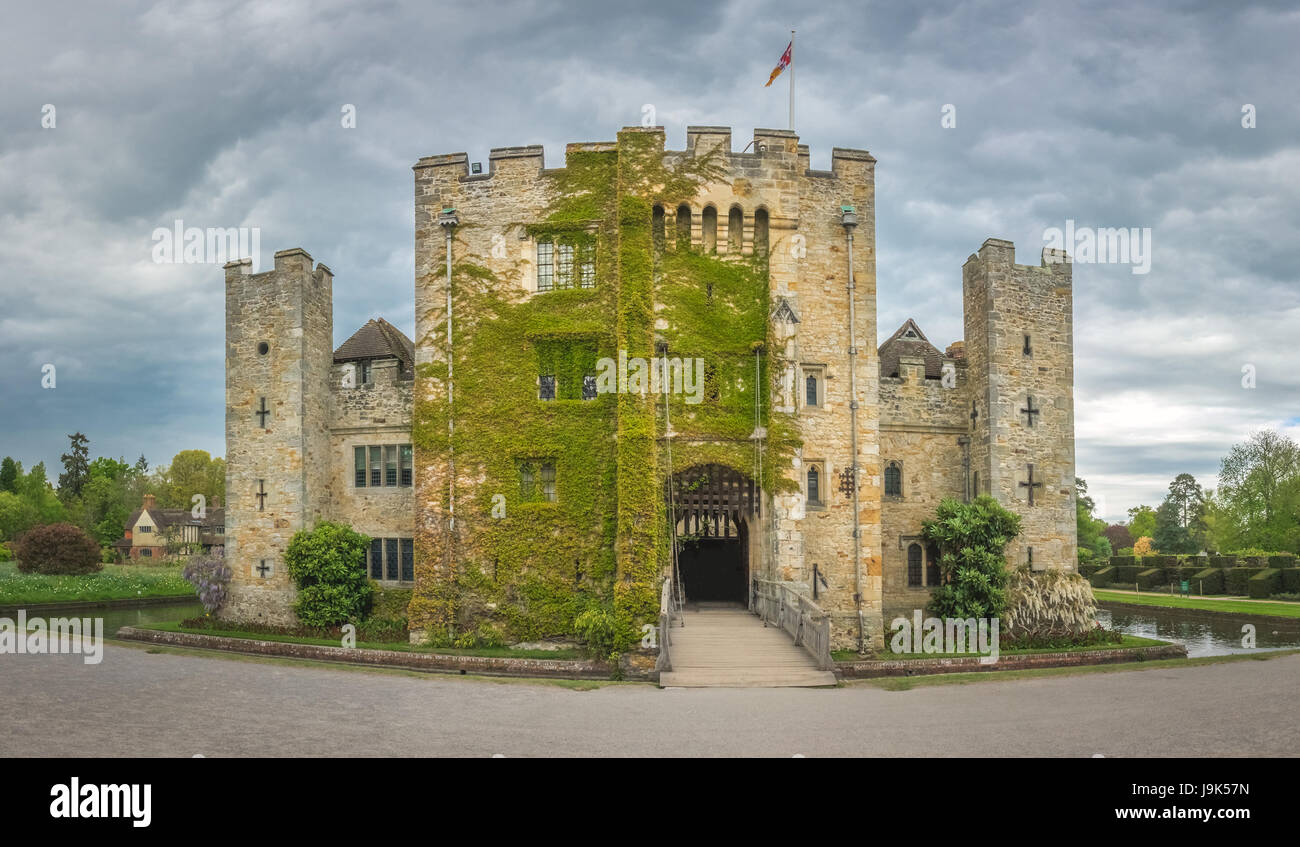 Hever Castle, England -  April 2017 : Hever Castle  located in the village of Hever, Kent, built in the 13th century, historical home of Ann Boleyn, t Stock Photo