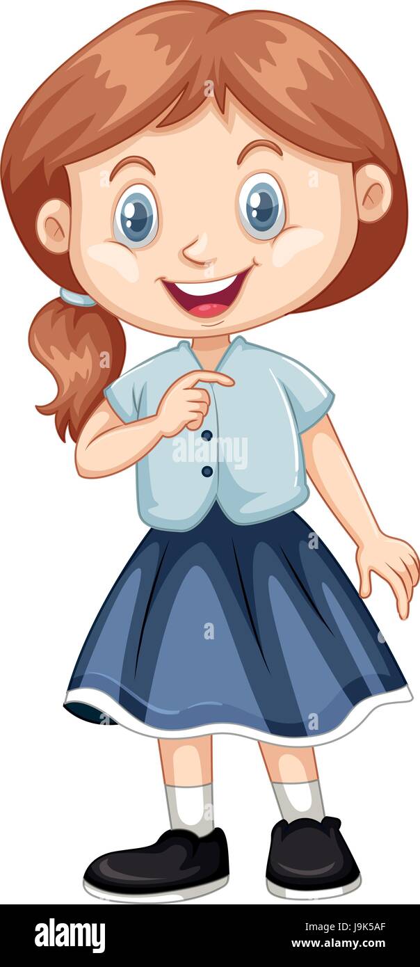 Cute girl with happy face illustration Stock Vector Image & Art - Alamy