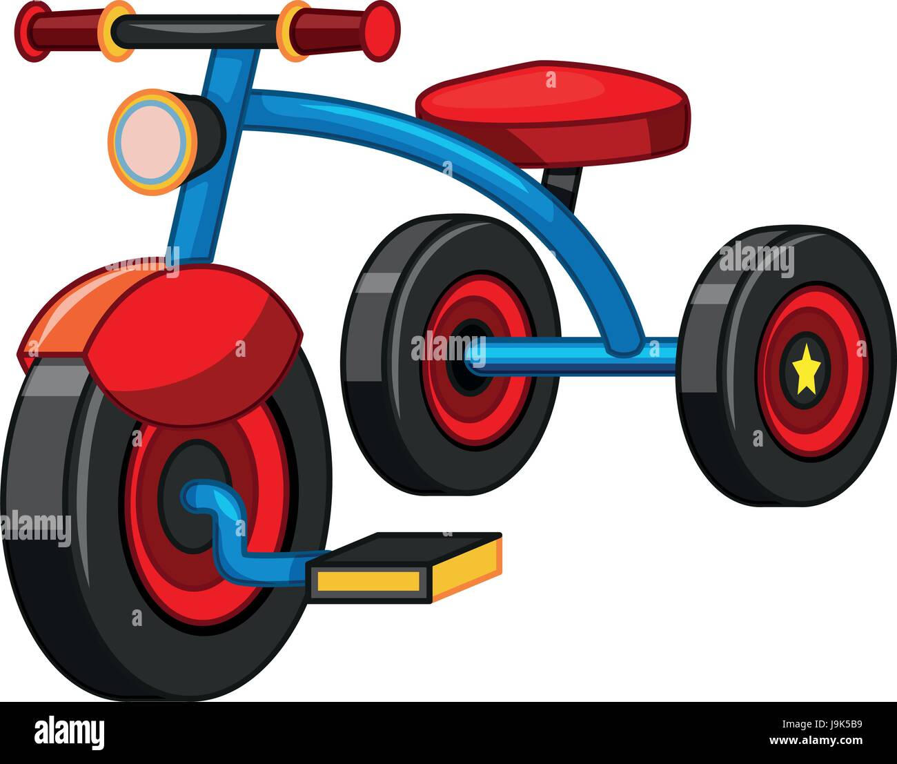 Tricycle with blue and red color illustration Stock Vector Image & Art