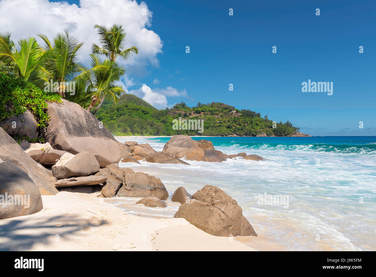 Excellent tropical beaches, Intendance beach, Mahe island, Seychelles. Stock Photo