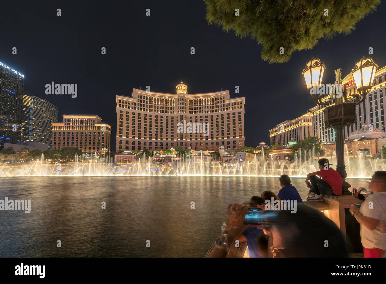 The fountains at Bellagio Hotel and Casino in Las Vegas, Nevada. Stock Photo