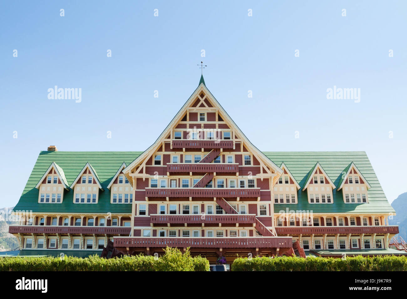 The Beautiful Historic Prince of Wales Hotel In Alberta Stock Photo