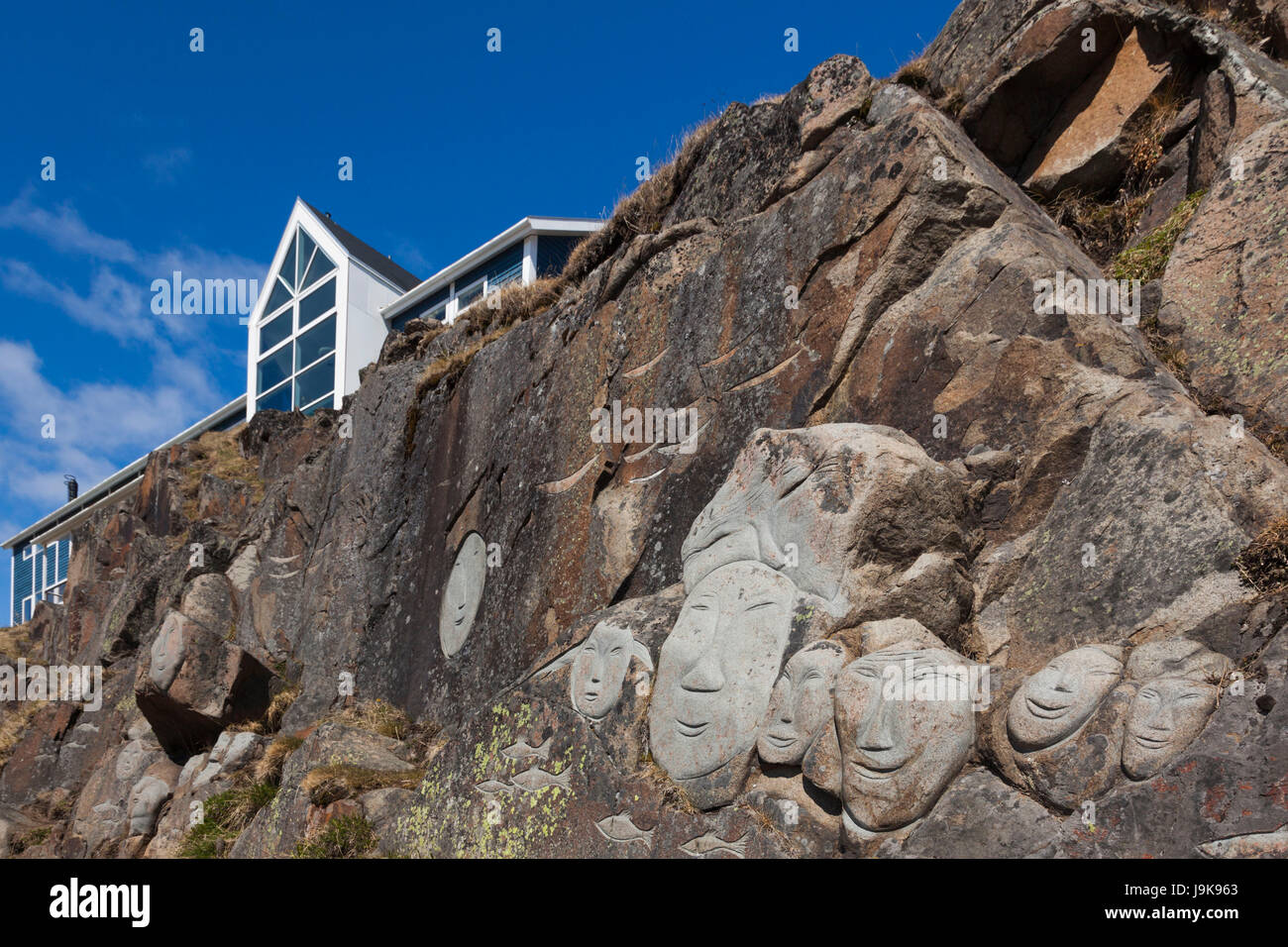 Greenland qaqortoq stone man outdoor hires stock photography and