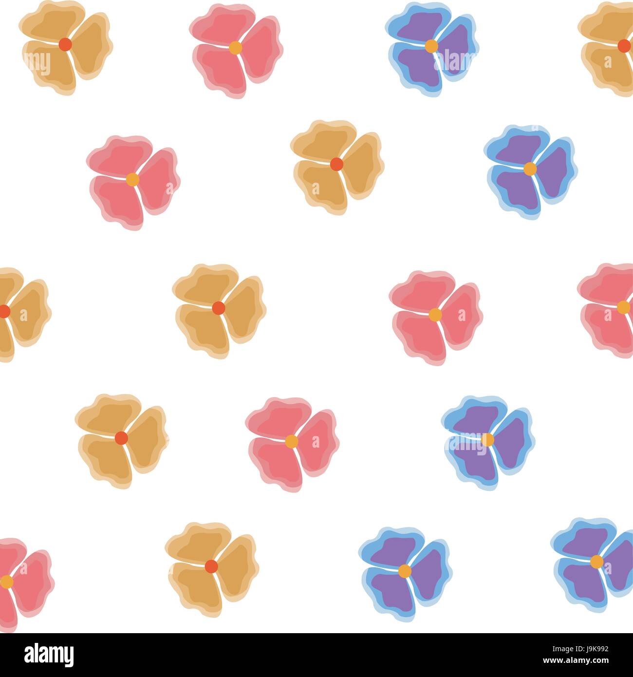 beautiful seamless romantic pattern with flowers vector illustration ...