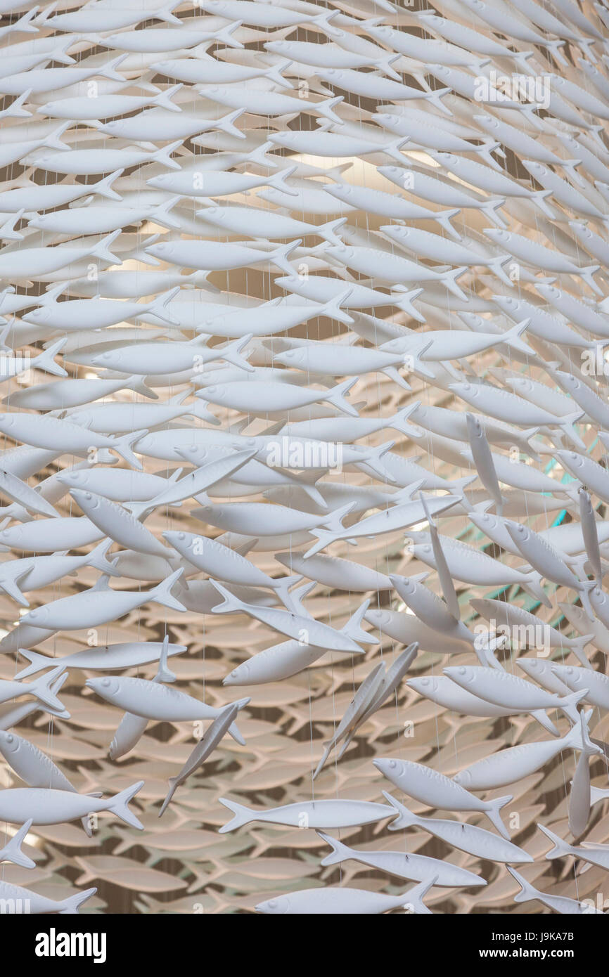 Denmark, Zealand, Copenhagen, Fisketorvet Copenhagen Mall, fish sculpture Stock Photo Alamy