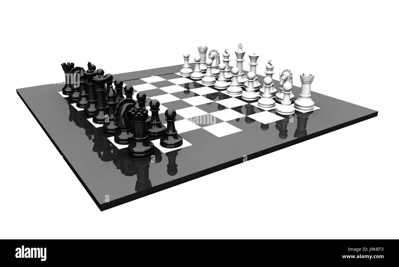 checkerboard glossy - black versus white Stock Photo