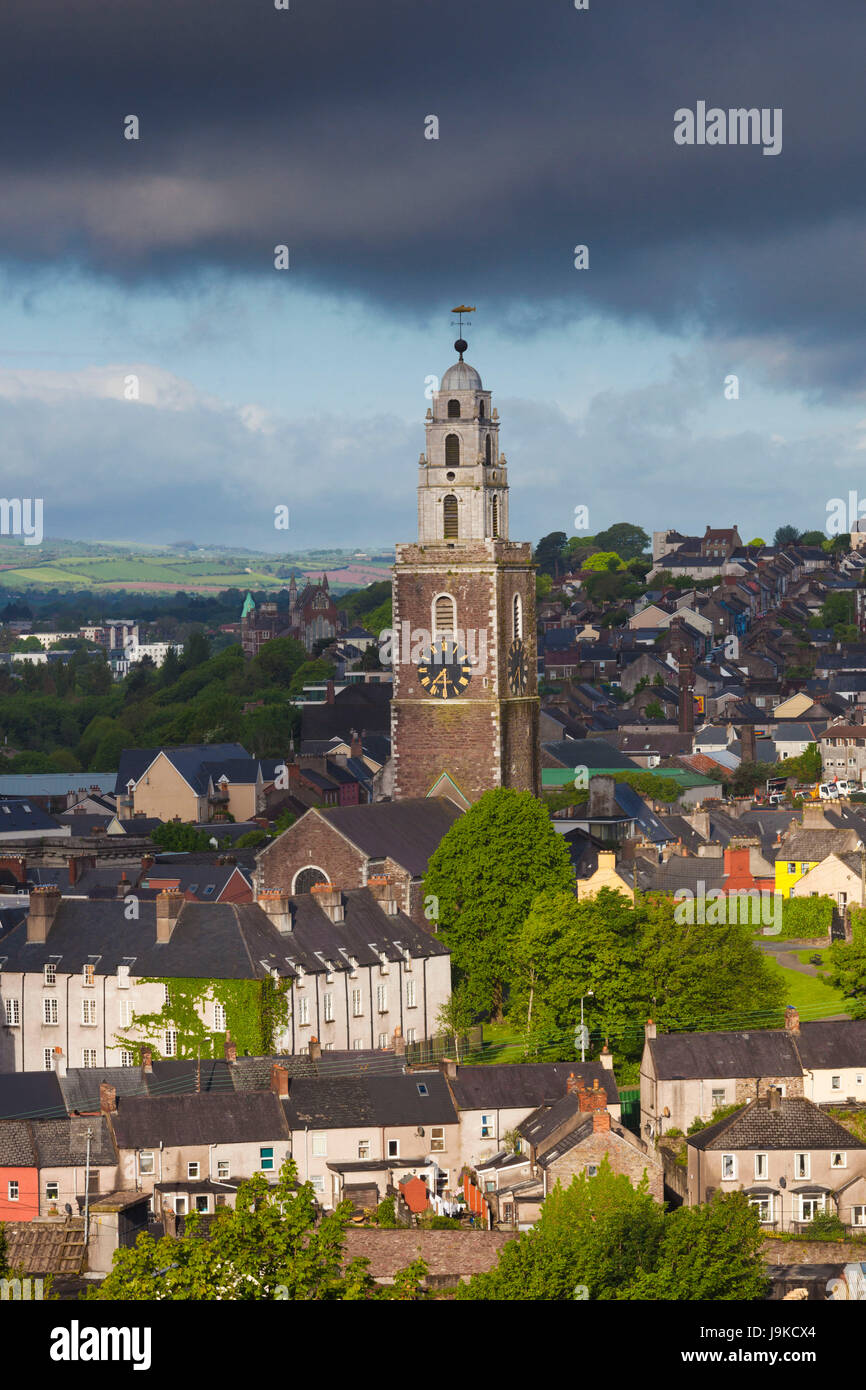 Ireland, County Cork, Cork City, elevated city view with St. Anne's