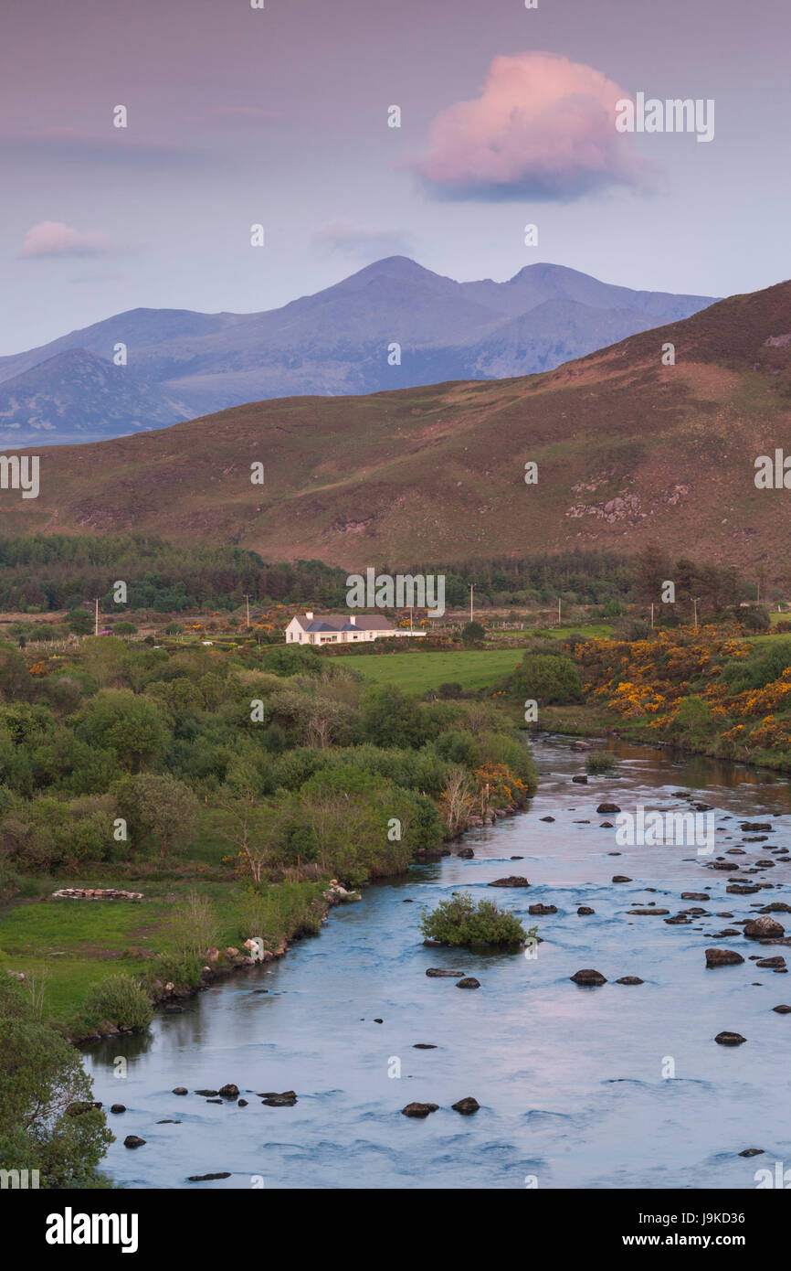 Ireland, County Kerry, Ring of Kerry, Glenbeigh, elevated landscape by
