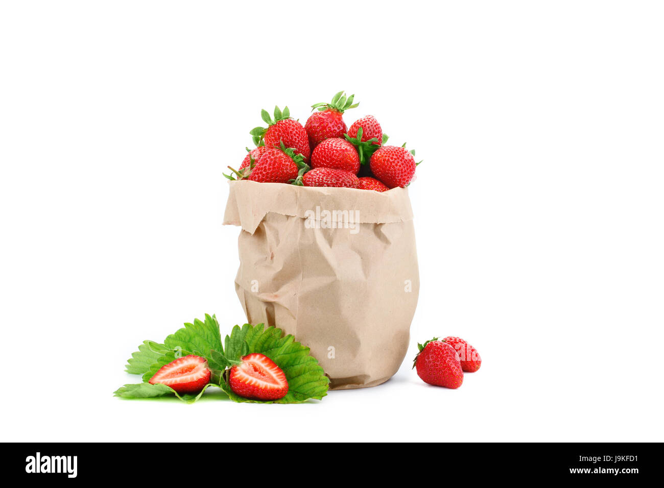 Ripe juicy strawberries on a white background Stock Photo - Alamy